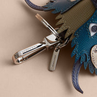 Porte-clés Thomas bear en cachemire check avec détail Bestiaire - Marine Blue