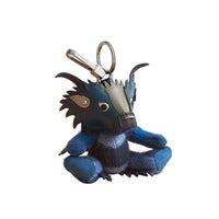 Porte-clés Thomas bear en cachemire check avec détail Bestiaire - Marine Blue