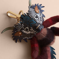 Porte-clés Thomas bear en cachemire check avec détail Bestiaire - Claret