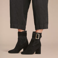Bottines en cuir de chevreau avec boucle - Black