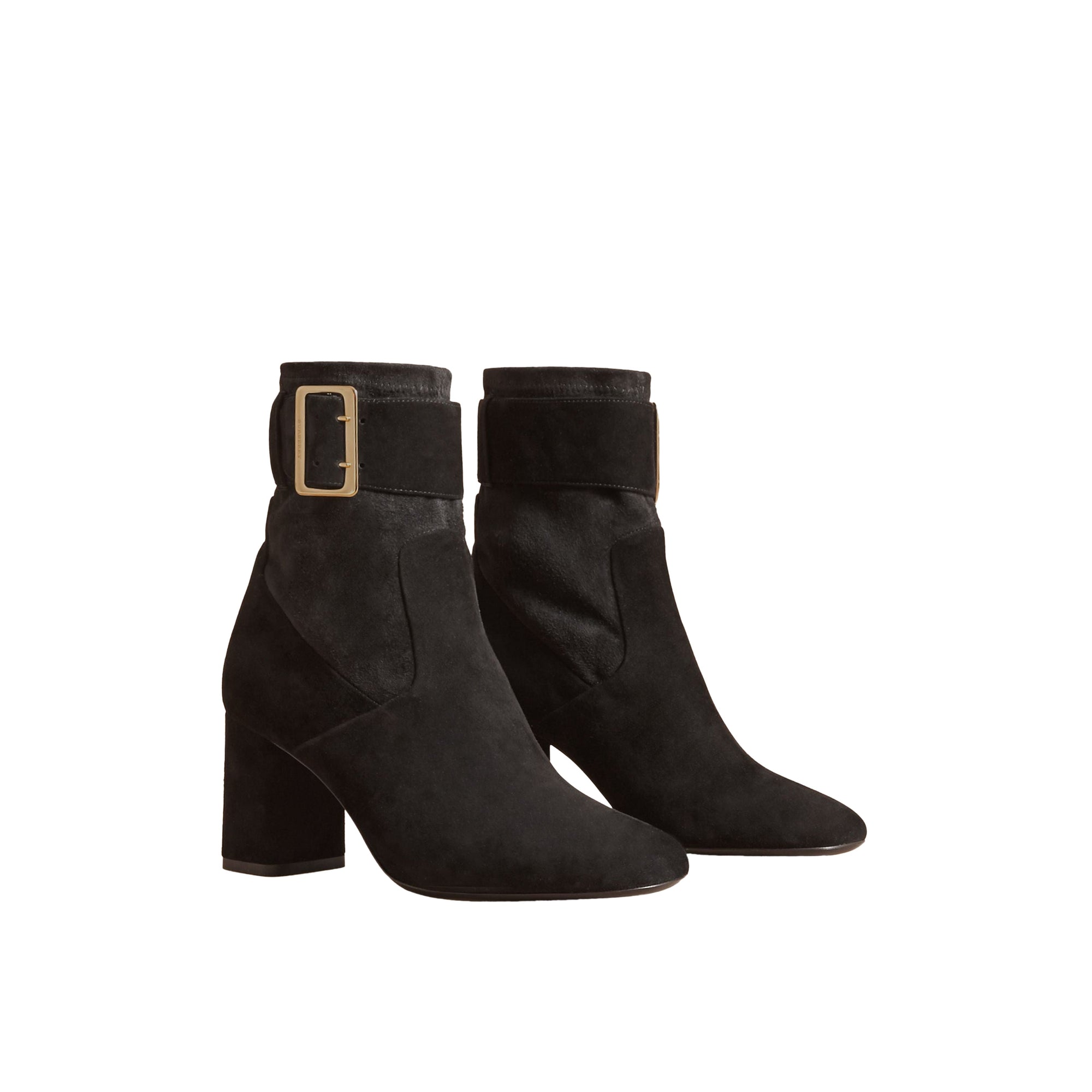 Bottines en cuir de chevreau avec boucle - Black