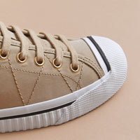 Sneakers en gabardine de coton avec surpiqûres - Honey