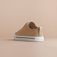 Sneakers en gabardine de coton avec surpiqûres - Honey