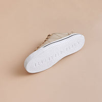 Sneakers en gabardine de coton avec surpiqûres - Honey