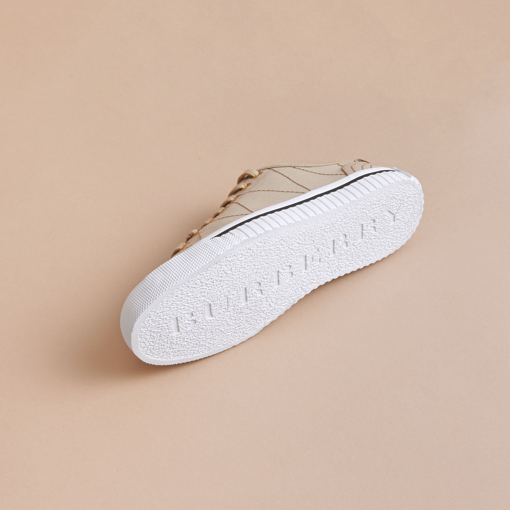Sneakers en gabardine de coton avec surpiqûres - Honey