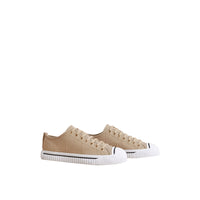 Sneakers en gabardine de coton avec surpiqûres - Honey
