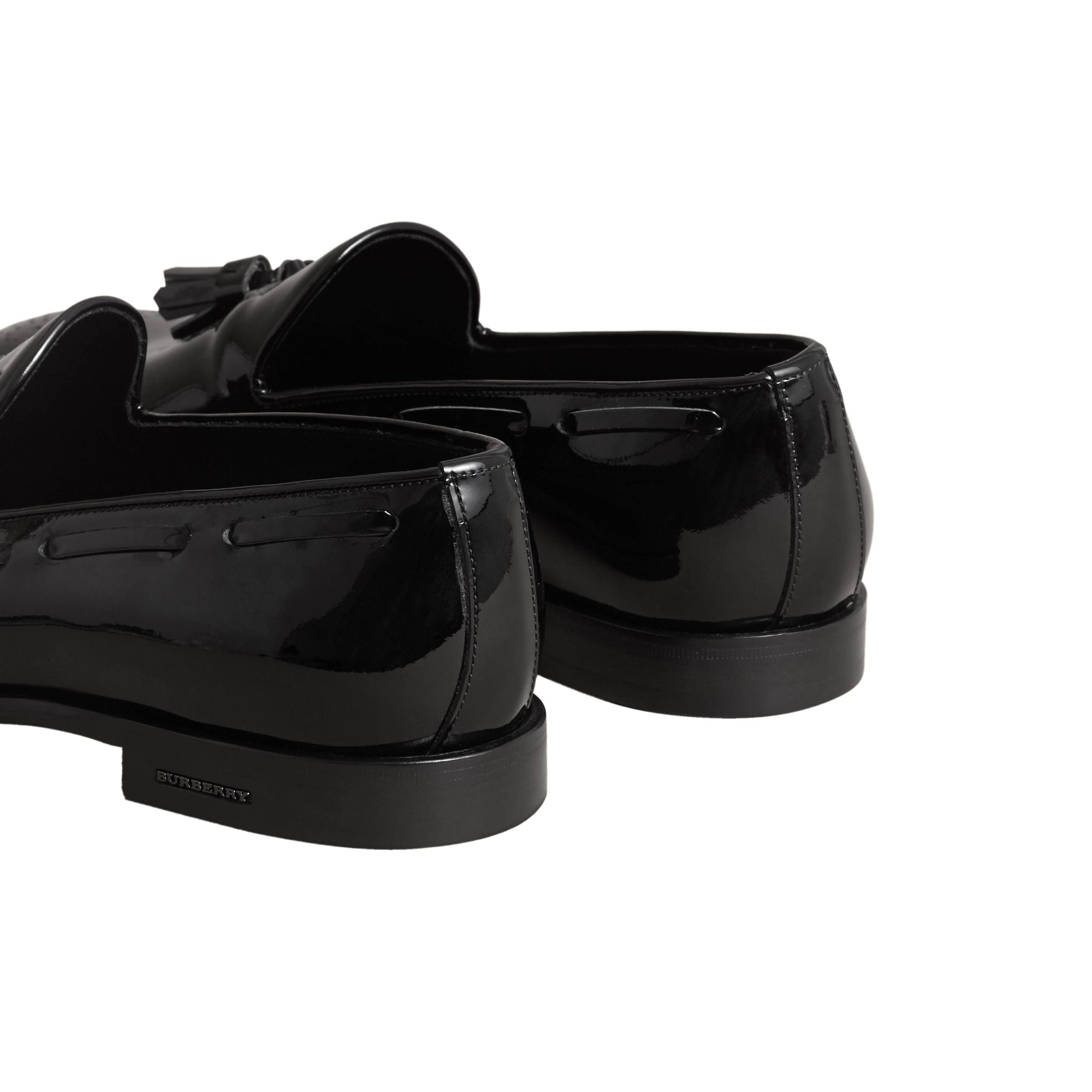 Mocassins en cuir verni avec pampilles - Black