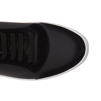Sneakers montantes en cuir et tissu House check - Black