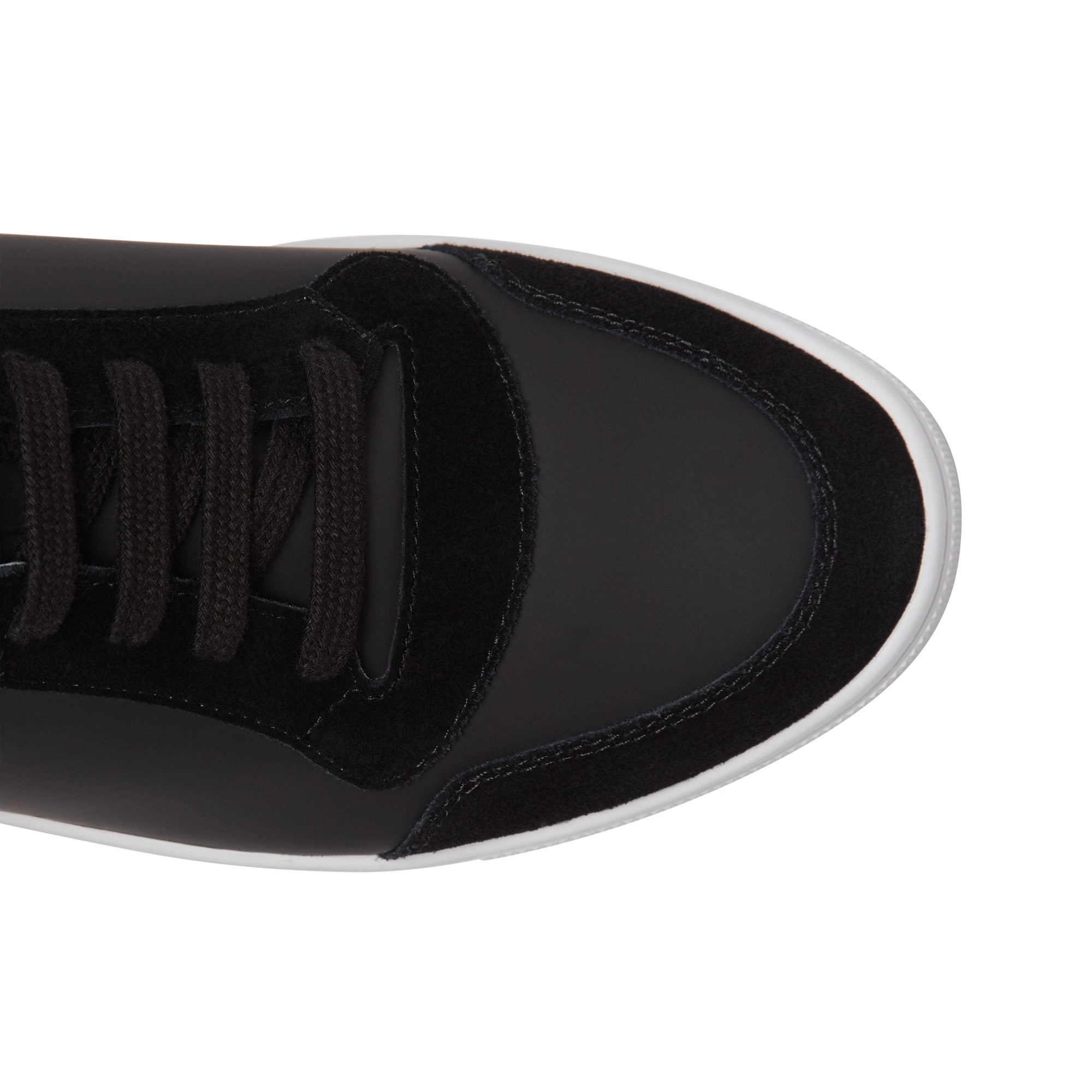 Sneakers montantes en cuir et tissu House check - Black