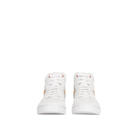 Sneakers montantes en cuir et tissu House check - Optic White
