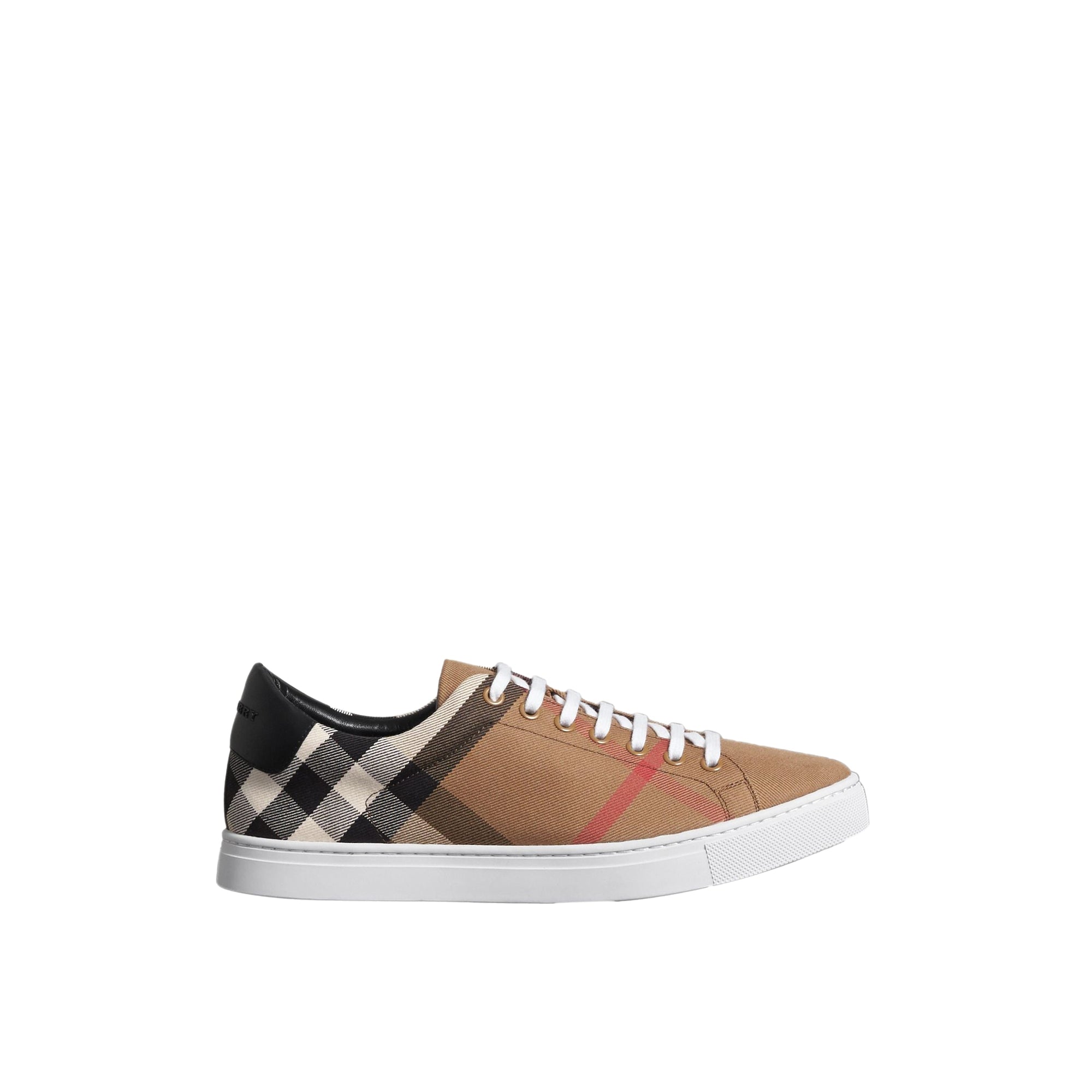 Sneakers en coton House check et cuir - Black