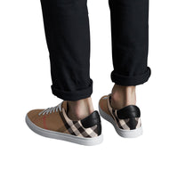 Sneakers en coton House check et cuir - Black