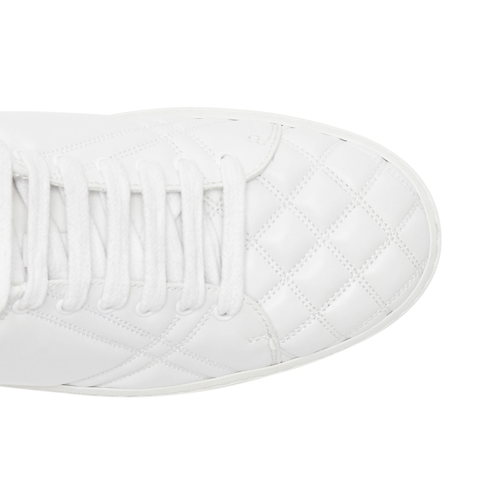 Sneakers en cuir matelassé à motif check - Optic White