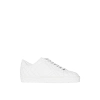 Sneakers en cuir matelassé à motif check - Optic White