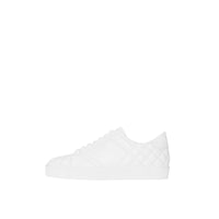 Sneakers en cuir matelassé à motif check - Optic White