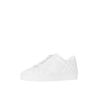 Sneakers en cuir matelassé à motif check - Optic White
