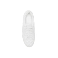 Sneakers en cuir matelassé à motif check - Optic White