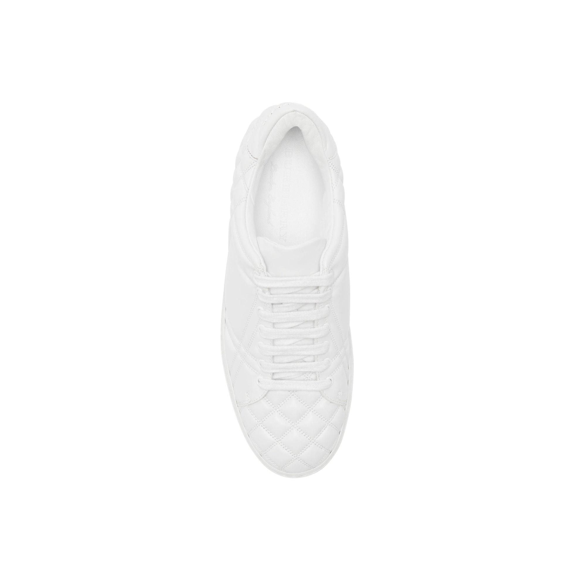 Sneakers en cuir matelassé à motif check - Optic White