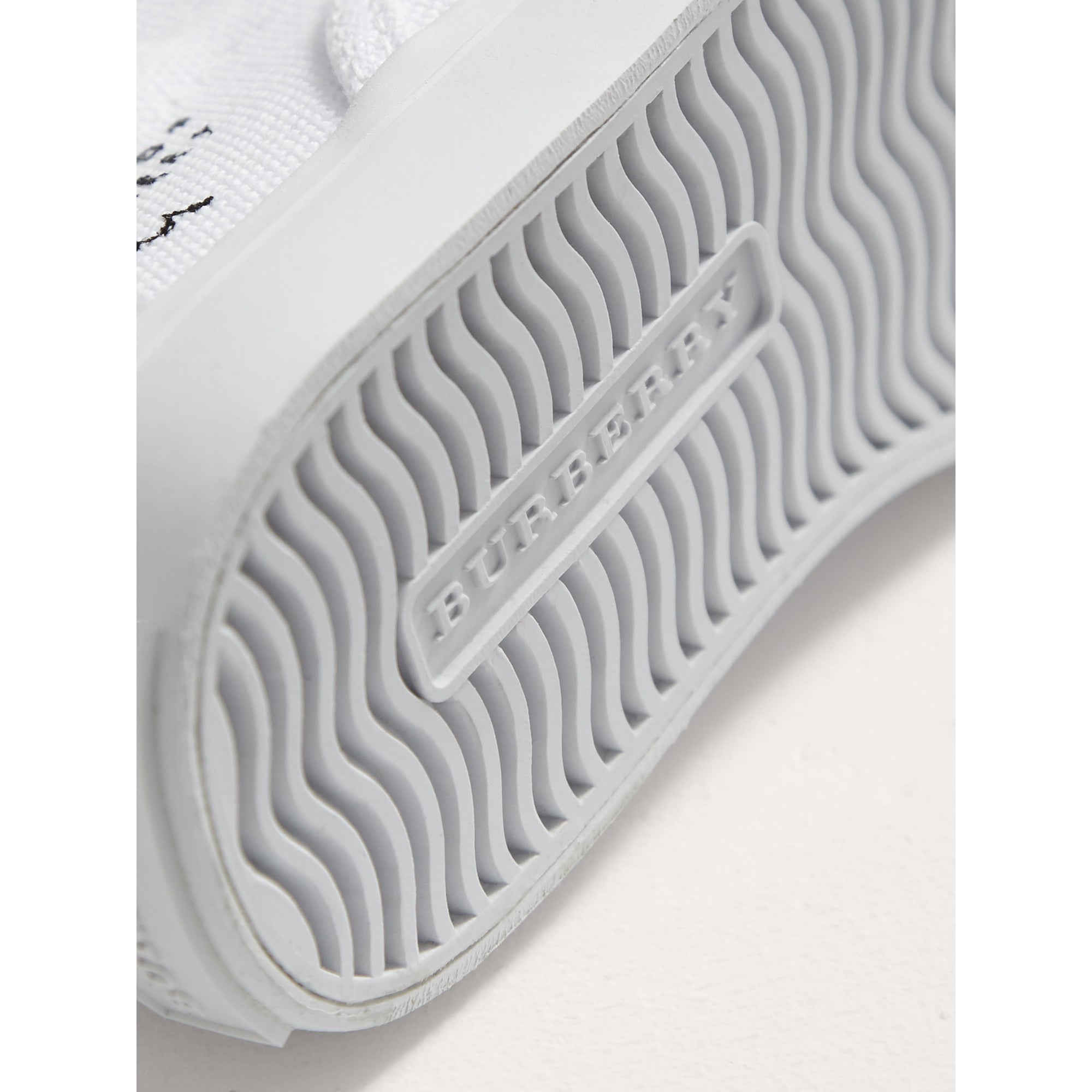 Sneakers sans lacets en cuir et coton à imprimé Doodle - Optic White
