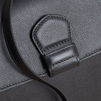 Sac tote medium en cuir grainé et coton House check - Black