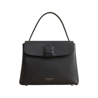 Sac tote medium en cuir grainé et coton House check - Black