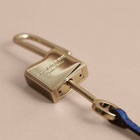 Bijou porte-clés en cuir à motif Bestiaire avec cadenas - Hydrangea Blue