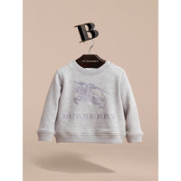 Sweat-shirt en jersey de coton brodé - Grey Melange
