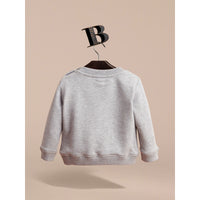 Sweat-shirt en jersey de coton brodé - Grey Melange