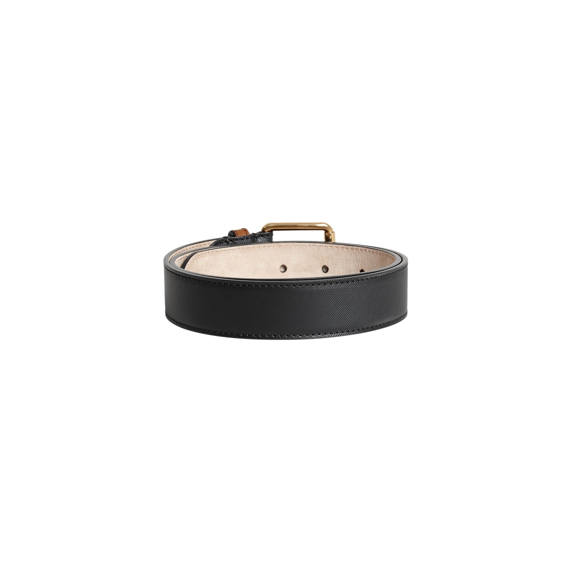 Ceinture en cuir trench bicolore - Black