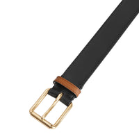 Ceinture en cuir trench bicolore - Black