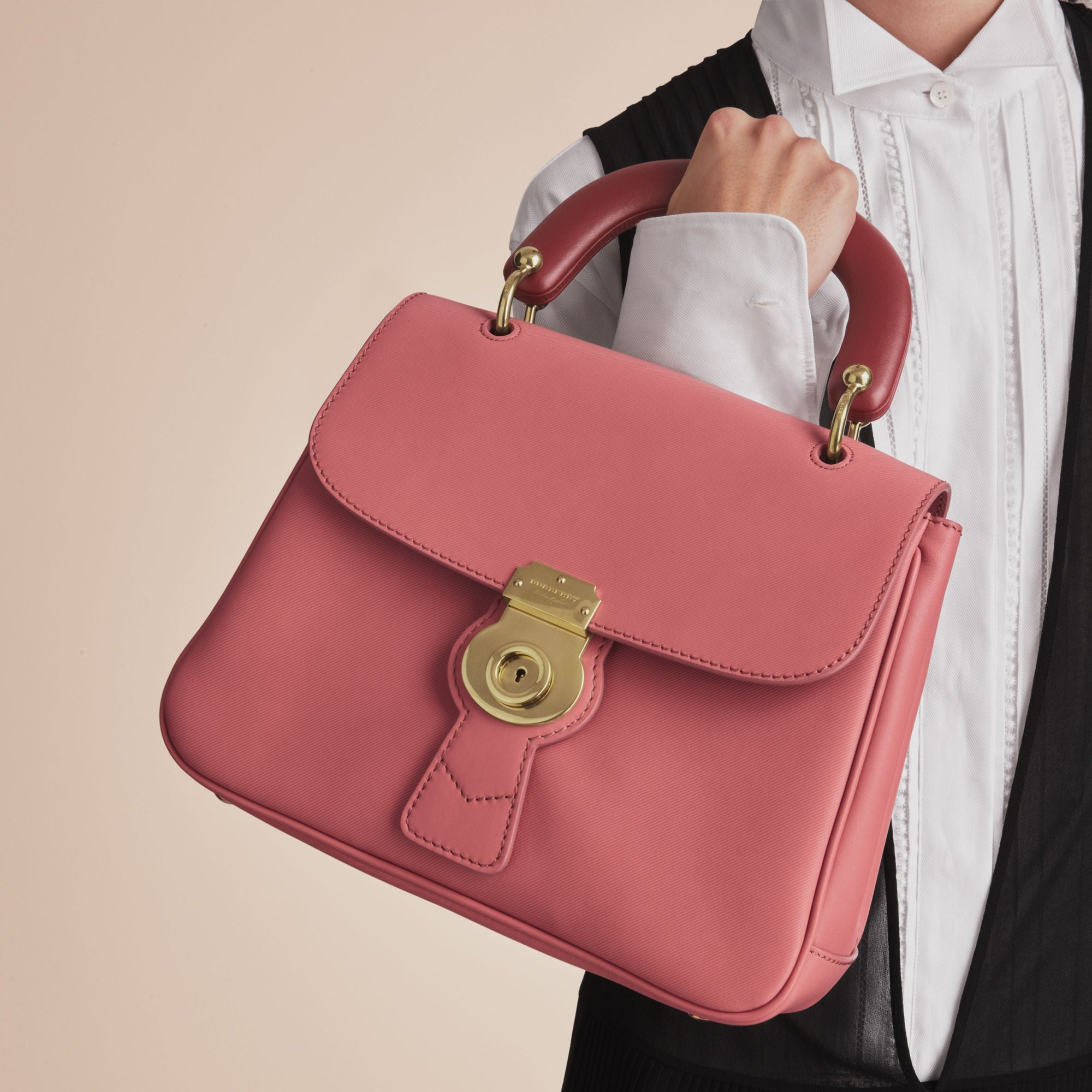 Sac à main DK88 moyen en cuir - Blossom Pink