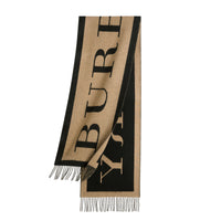 Écharpe en cachemire avec emblème - Camel