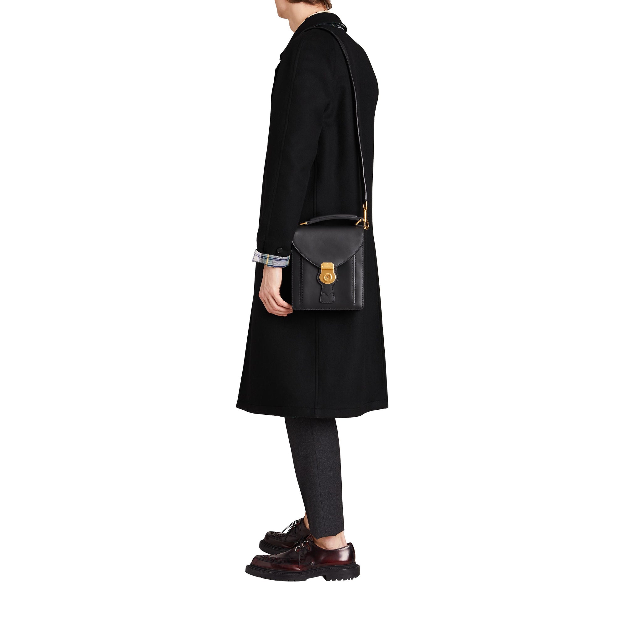 Petit sac cartable DK88 en cuir - Black