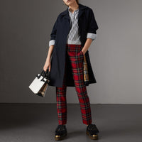 Petit sac The Banner en cuir et coton House check - Natural & Black