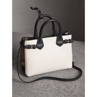 Petit sac The Banner en cuir et coton House check - Natural & Black