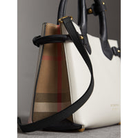 Petit sac The Banner en cuir et coton House check - Natural & Black