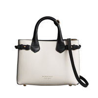 Petit sac The Banner en cuir et coton House check - Natural & Black