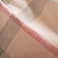 Haut en coton à motif check avec col Claudine et nervures - Pale Stone