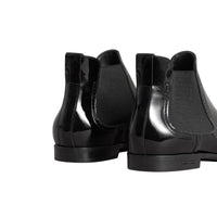 Bottines Chelsea en cuir poli - Black