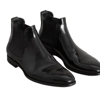 Bottines Chelsea en cuir poli - Black