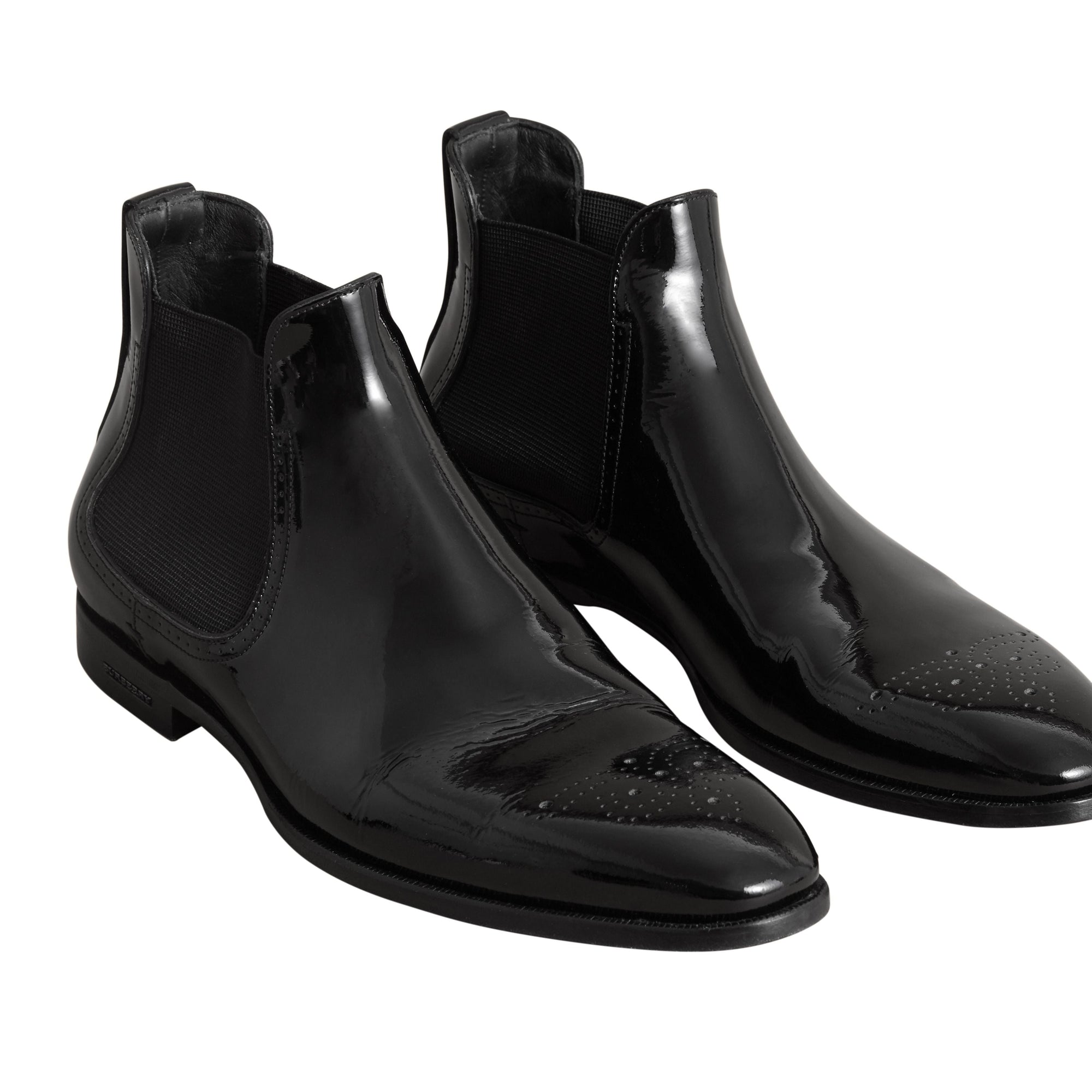 Bottines Chelsea en cuir poli - Black
