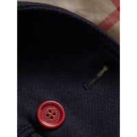 Caban en laine et cachemire mélangés avec boutons en résine - Navy