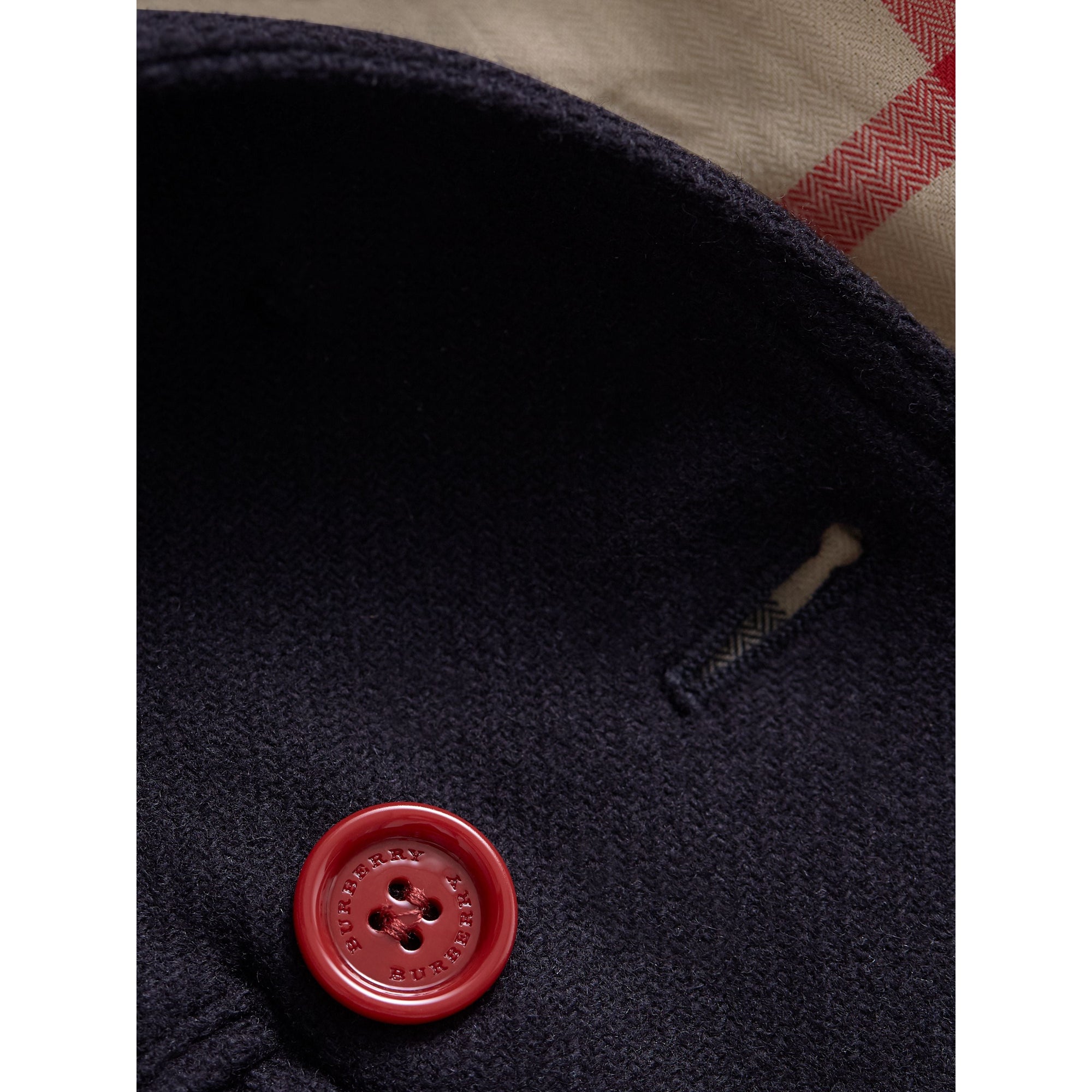 Caban en laine et cachemire mélangés avec boutons en résine - Navy