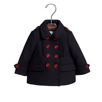 Caban en laine et cachemire mélangés avec boutons en résine - Navy