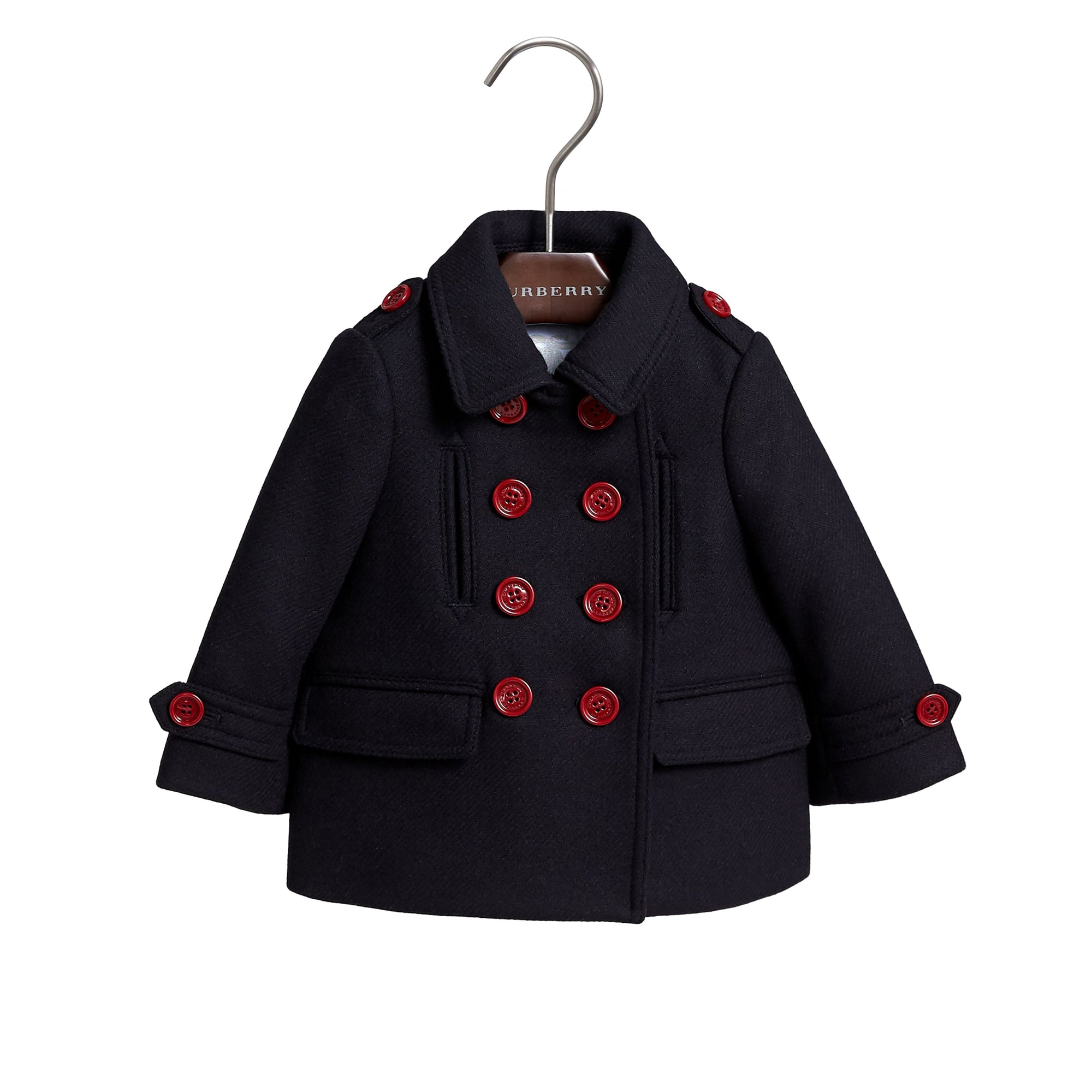 Caban en laine et cachemire mélangés avec boutons en résine - Navy