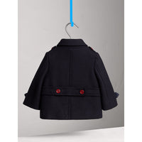 Caban en laine et cachemire mélangés avec boutons en résine - Navy