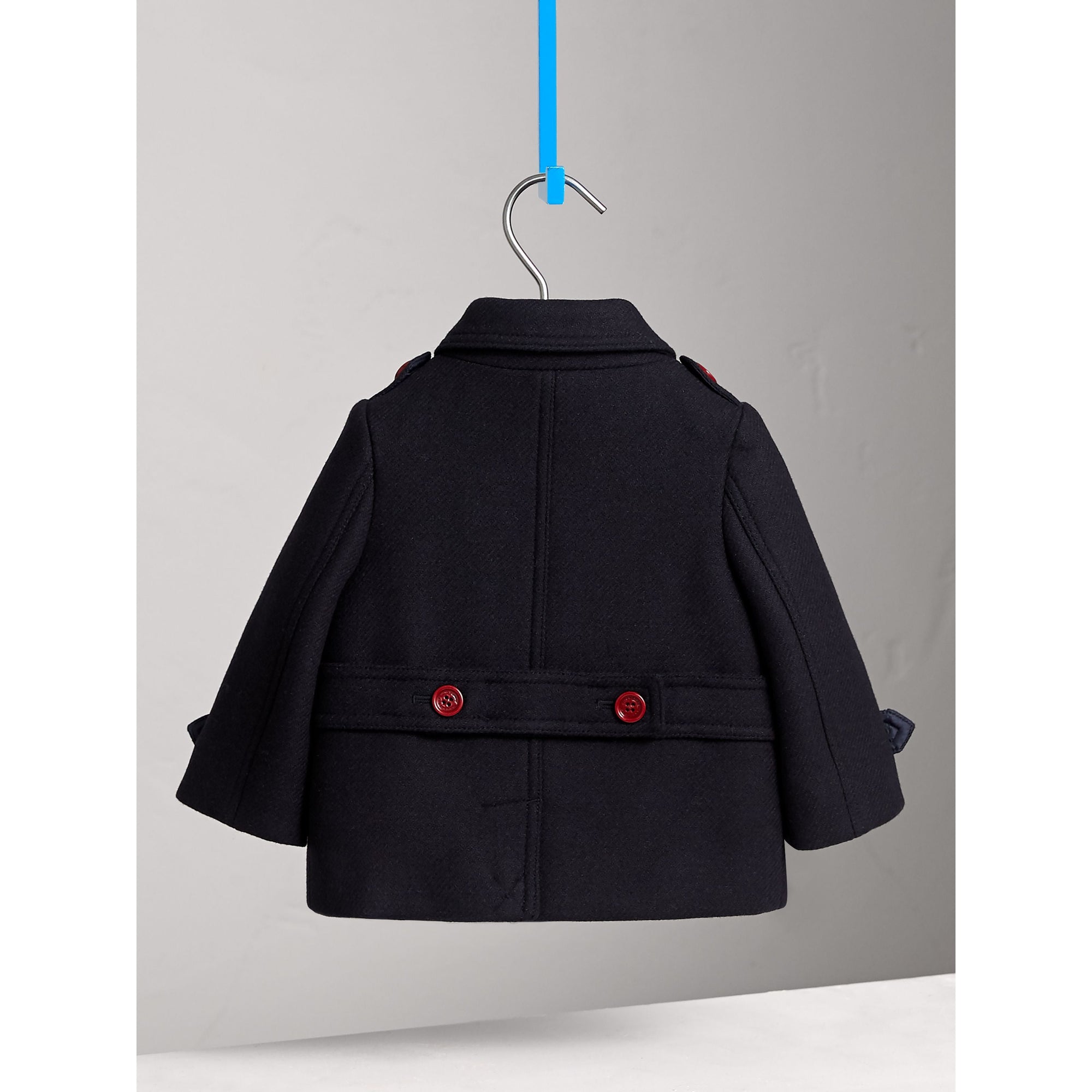 Caban en laine et cachemire mélangés avec boutons en résine - Navy