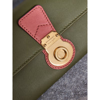 Portefeuille continental en cuir trench bicolore - Green & Pink
