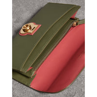 Portefeuille continental en cuir trench bicolore - Green & Pink