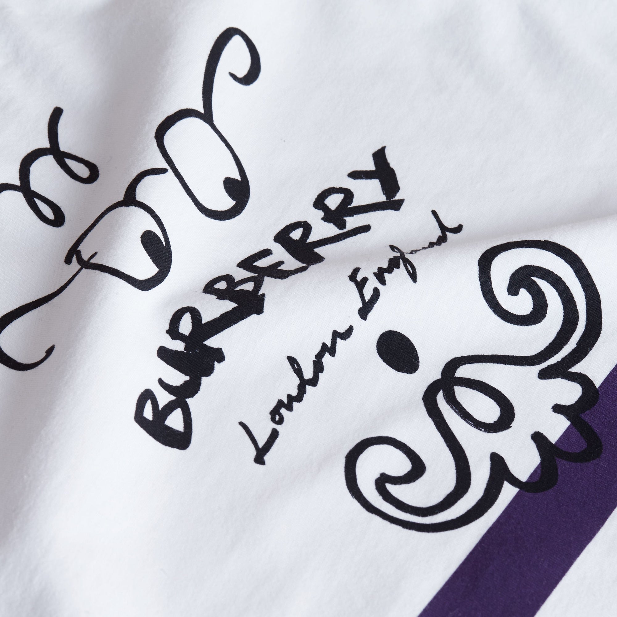 T-shirt en coton à rayures avec imprimé Gentleman barbu - Bright Navy